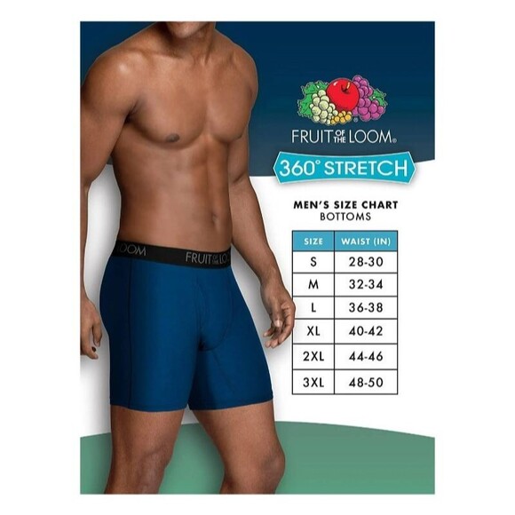 Fruit of the Loom Men's 360 Stretch Performance Boxer Briefs  NWT  6-pk  asst - Picture 4 of 10